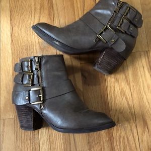Tan/ gray booties